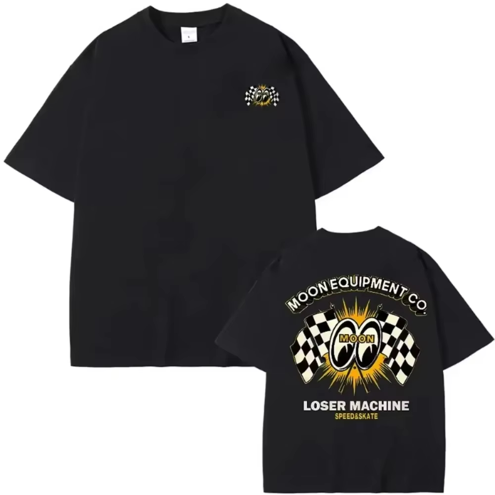 Streetwear Brand Clothing - 2026年モデル レッド・ロードスター ムーン・モディファイド・カー・モーターサイクル ブランドTシャツ（男女兼用）- 夏のストリートウェア -