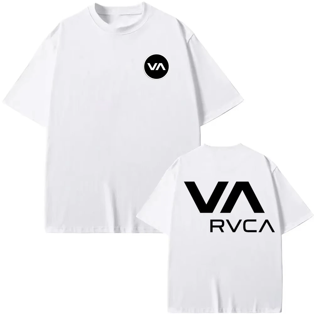 Streetwear Brand Tees - RVCA Tシャツ黒 Tシャツ夏の綿 Tシャツ夏半袖ファッション男性女性デザインブランド Tシャツトップストリート服