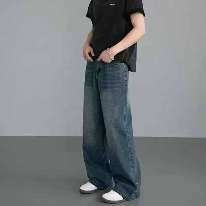 韓国ファッション メンズ ワイドレッグジーンズ 2025年秋 - Streetwear Brand Denim のレビューと価格